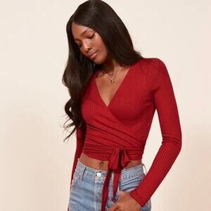 Reformation Pelato Top Ribbed in Red size M